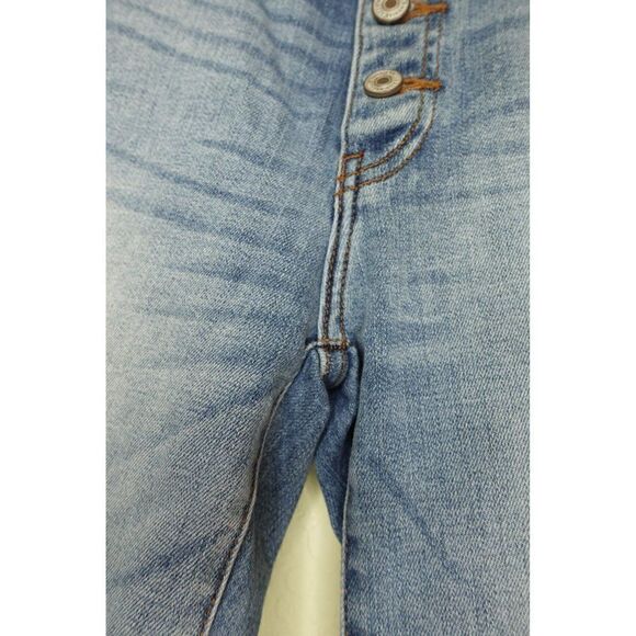 Kancan Button Fly Distressed Blue Ankle length Skinny Jeans - Picture 6 of 14